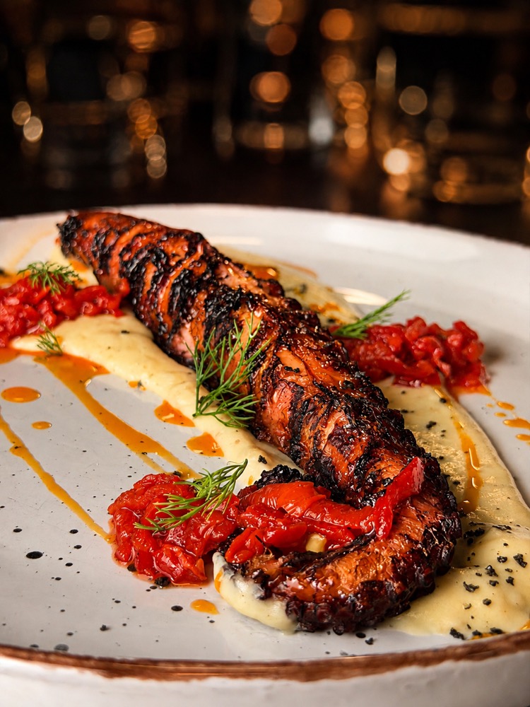 Grilled octopus with potato parmentier